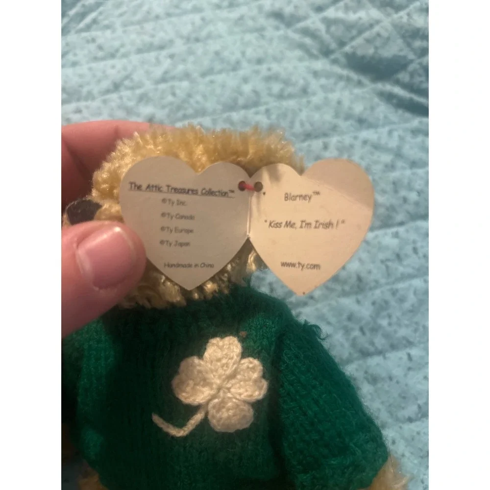 Ty Attic Treasures Blarney the‎ Bear St Patricks Day Irish Plush Green Sweater